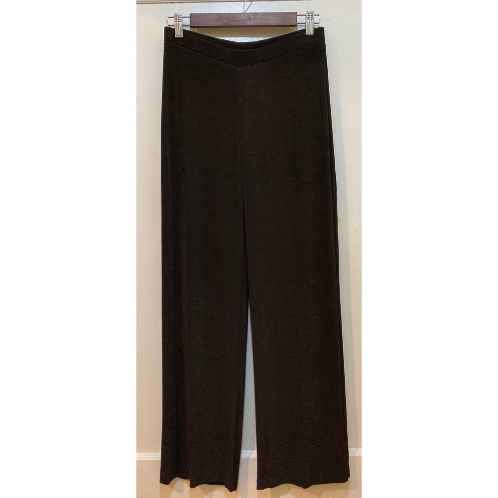 Travelers Chicos Wide Leg Pants Slinky Knit Brown Size 0 Small USA Dark Academia